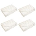 VidaXL Koc z futra sztucznego królika 4 pcs Biały 130 x 150 cm