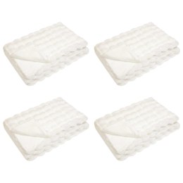 VidaXL Koc z futra sztucznego królika 4 pcs Biały 130 x 150 cm