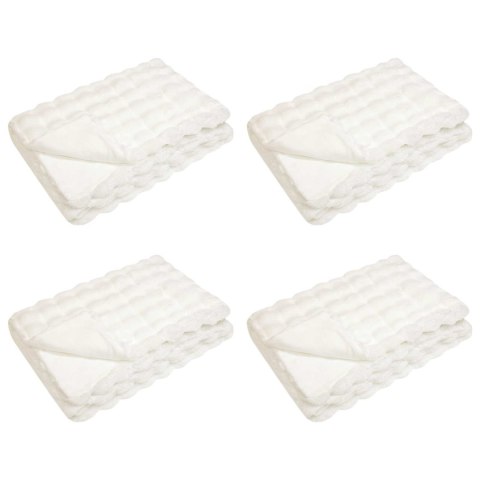 VidaXL Koc z futra sztucznego królika 4 pcs Biały 130 x 150 cm