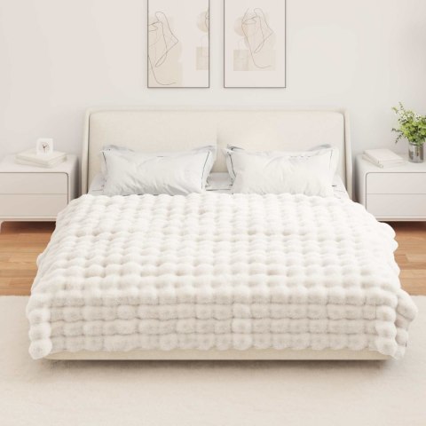 VidaXL Koc z futra sztucznego królika 4 pcs Biały 150 x 220 cm