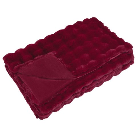 VidaXL Koc z futra sztucznego królika 4 pcs Bordeaux Czerwony