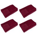VidaXL Koc z futra sztucznego królika 4 pcs Bordeaux Czerwony