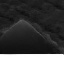 VidaXL Koc z futra sztucznego królika 4 pcs Czarny 220 x 240 cm