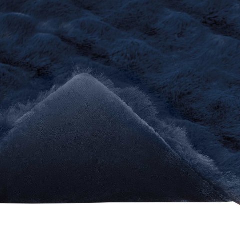 VidaXL Koc z futra sztucznego królika 4 pcs Niebieski Morski