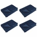 VidaXL Koc z futra sztucznego królika 4 pcs Niebieski Morski
