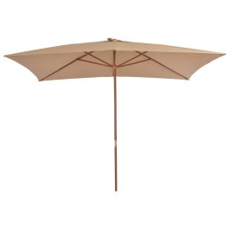 VidaXL Parasol ogrodowy na drewnianym słupku, 200x300 cm, taupe