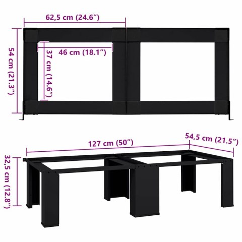 VidaXL Podstawka na Pralkę 2 pcs Czarny 64 x 55 x 32.5 cm Stal