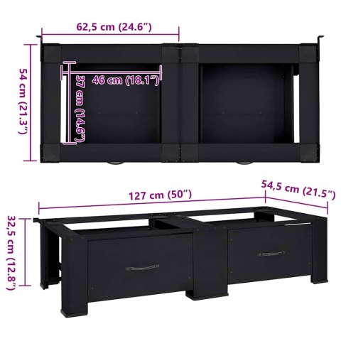 PODSTAWKA NA PRALKĘ 2 SZT CZARNY 64X55X32.5CM STAL