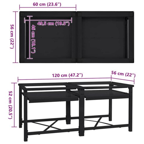 PODSTAWKA NA PRALKĘ 2 SZT CZARNY 64X55X32.5CM STAL