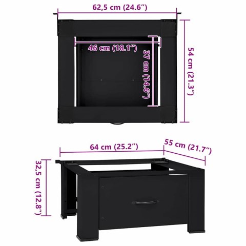 PODSTAWKA NA PRALKĘ CZARNY 64X55X32.5CM STAL