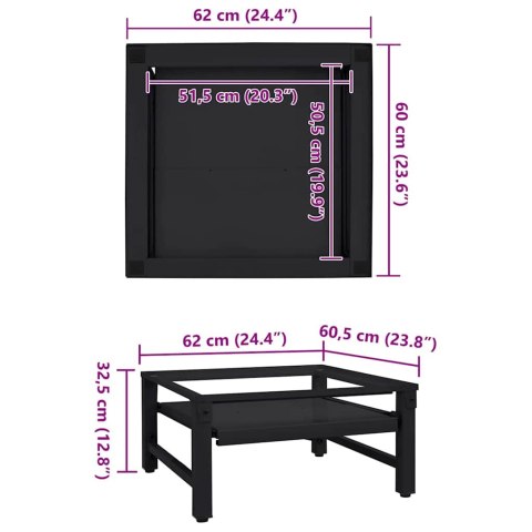 PODSTAWKA NA PRALKĘ CZARNY 64X55X32.5CM STAL