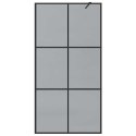 VidaXL Ściana prysznicowa typu walk-in Czarny 100 x 195 cm