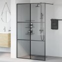 VidaXL Ściana prysznicowa typu walk-in Czarny 115 x 195 cm
