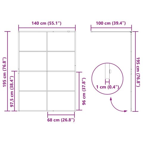 VidaXL Ściana prysznicowa typu walk-in Czarny 140 x 195 cm