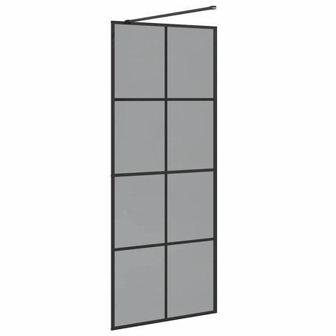 VidaXL Ściana prysznicowa typu walk-in Czarny 80 x 195 cm