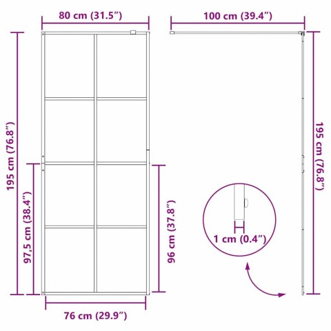 VidaXL Ściana prysznicowa typu walk-in złoty 80 x 195 cm