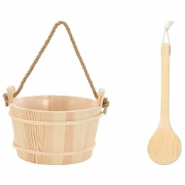 WIADRO DO SAUNY DREWNIANE CEBER SOSNOWY ZESTAW Z CHOCHLĄ AKCESORIA SPA BALIA