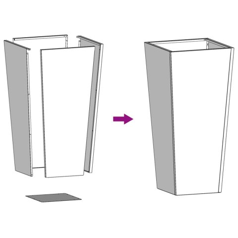 DONICE OGRODOWE 2 SZT. CZARNE 35X35X75CM STALOWE