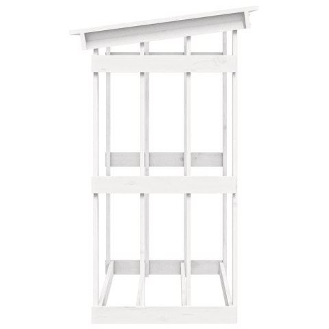 VidaXL Stojak na drewno opałowe, biały, 108x64,5x109cm, drewno sosnowe