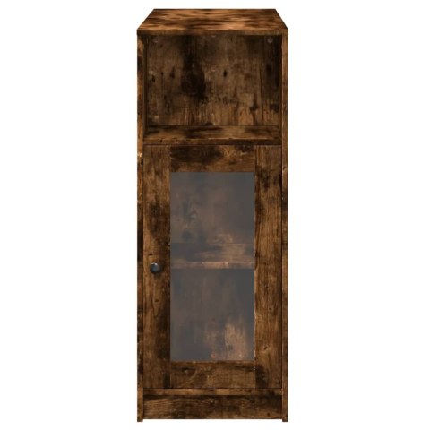 VidaXL Stolik barowy z przegrodami, przydymiony dąb, 101x40x103,5 cm