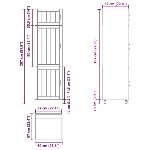 VidaXL Szafka kuchenna, Lucca, brązowy dąb, materiał drewnopochodny