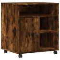 VidaXL Szafka pod drukarkę, z kółkami, przydymiony dąb, 60x50x67 cm
