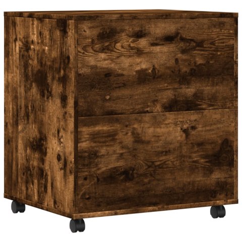 VidaXL Szafka pod drukarkę, z kółkami, przydymiony dąb, 60x50x67 cm