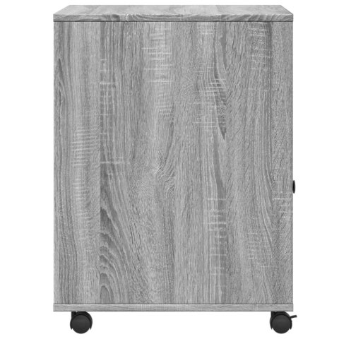 SZAFKA STOJAK REGAŁ POD DRUKARKĘ Z KÓŁKAMI SZARY DĄB SONOMA 60X50X67CM