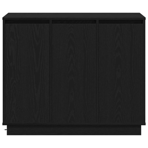 VidaXL Komoda LED Czarny Dąb 90 x 32 x 75 cm Materiał drewnopochodny