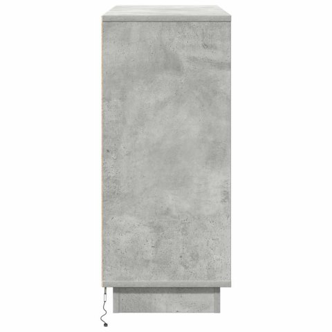 VidaXL Komoda LED Ze LED Lights z półką Betonowy szary 90 x 32 x 75 cm