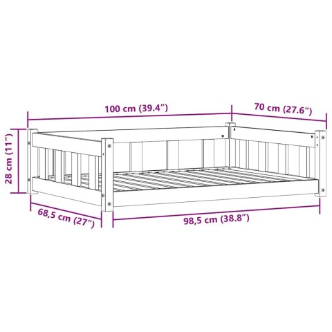 VidaXL Legowisko dla psa Woskowy Brąz 55 x 45 x 28 cm