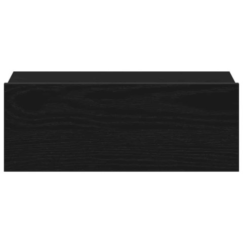 PŁYWAJĄCA SZAFKA NOCNA CZARNY DĄB 40X32X15CM DREWNO KONSTRUKCYJNE