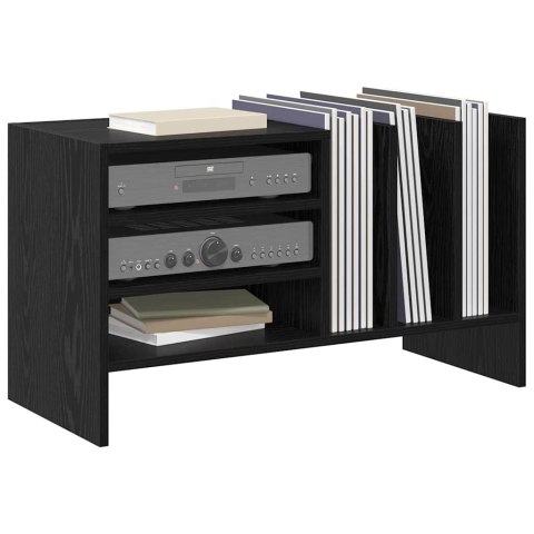 SZAFKA NA PŁYTY WINYLOWE Z PÓŁKĄ CZARNY DĄB 78,5X35X45CM