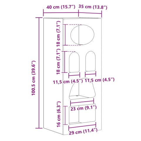 BUFET BETONOWY SZARY 40X35X100,5CM