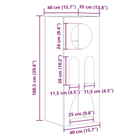 BUFET BETONOWY SZARY 40X35X100.5CM