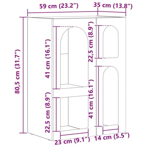 BUFET BETONOWY SZARY 59X35X80.5CM