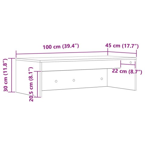 VidaXL Biurko montowane na ścianie Czarny Dąb 100 x 45 x 30 cm