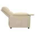 VidaXL Fotel rozkładany, kremowy, obity tkaniną