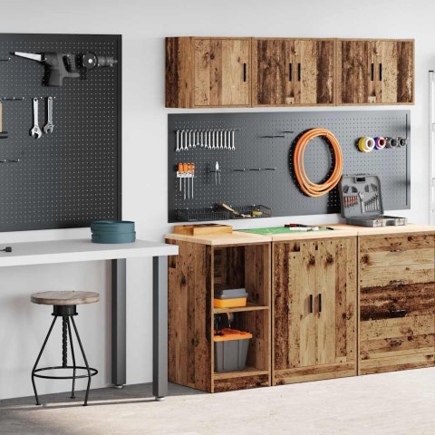 VidaXL Szafki garażowe 2 szt. Stare drewno Drewno klejone