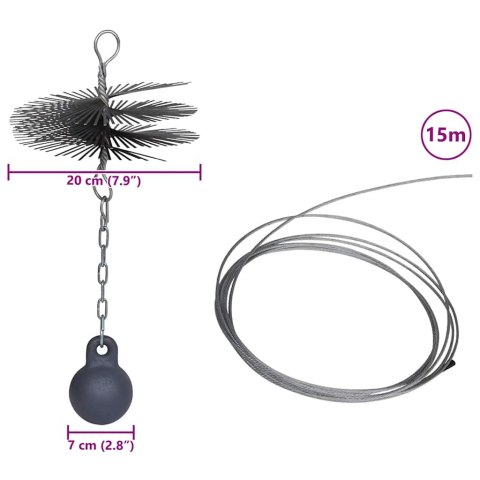 OKRGŁA SZCZOTKA KOMINOWA ŚREDNICA 20CM