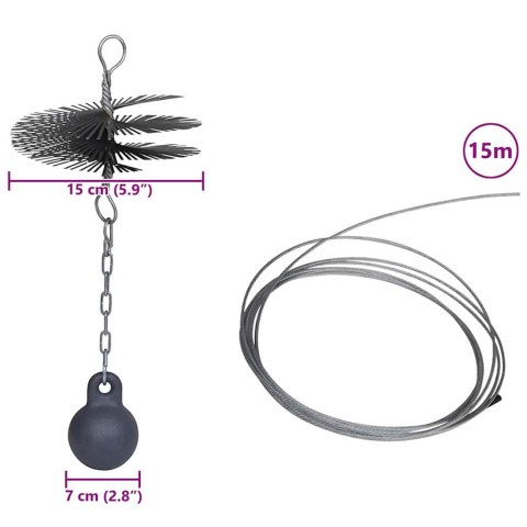 SZCZOTKA KULA LINA 15CM ZESTAW DO CZYSZCZENIA KOMINA