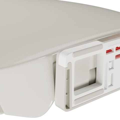 CICHA I SZYBKO ODPINANA DESKA SEDESOWA JASNOSZARA OWALNA