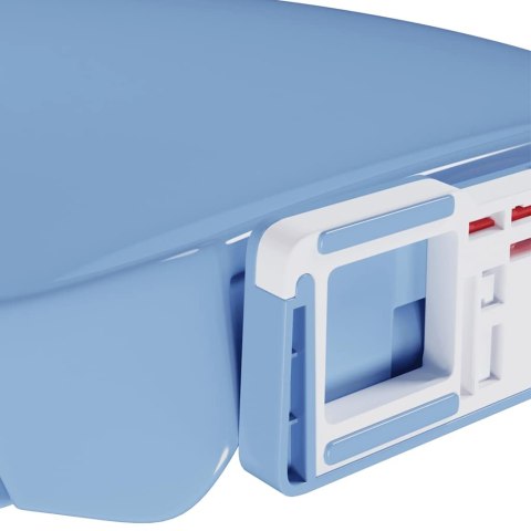 CICHA I SZYBKO ODPINANA DESKA SEDESOWA NIEBIESKA OWALNA