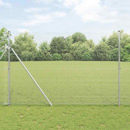 OGRODZENIE Z SŁUPKAMI SREBRNY 1.5X25 M STAL