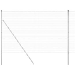 OGRODZENIE Z SŁUPKAMI SREBRNY 1.5X25 M STAL
