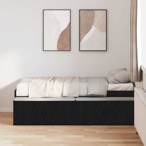 VidaXL Ramka łóżka Czarny Dąb 90 x 200 cm Materiał drewnopochodny