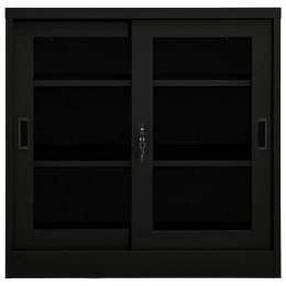 SZAFKA Z DRZWICZKAMI PRZESUWNYMI CZARNA 90X40X90CM STALOWA