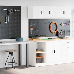 VidaXL Szafki garażowe 2 szt. Białe drewno klejone