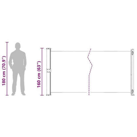 WYSUWANA MARKIZA BOCZNA NA TARAS 600X 160CM CZERWONA