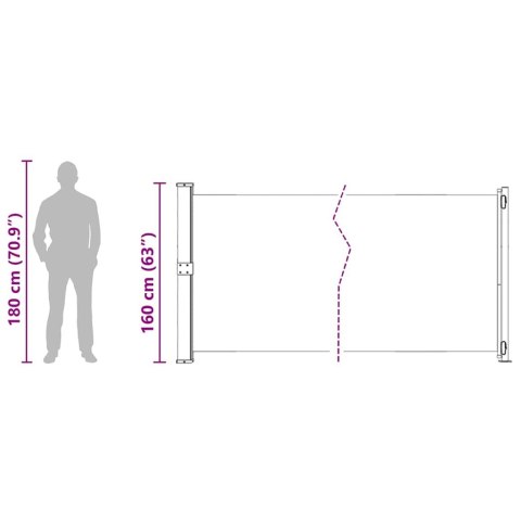 WYSUWANA MARKIZA BOCZNA NA TARAS 600X 160CM NIEBIESKA
